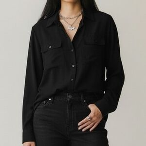 Simple Black Long Sleeve Shirt